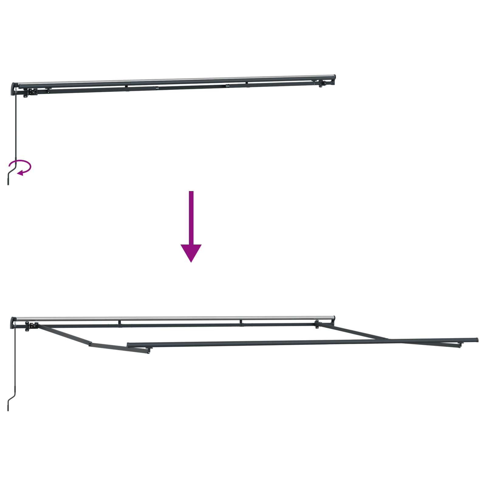Utadtrekkbar Markise Rød Rød 450 × 350 cm stoff