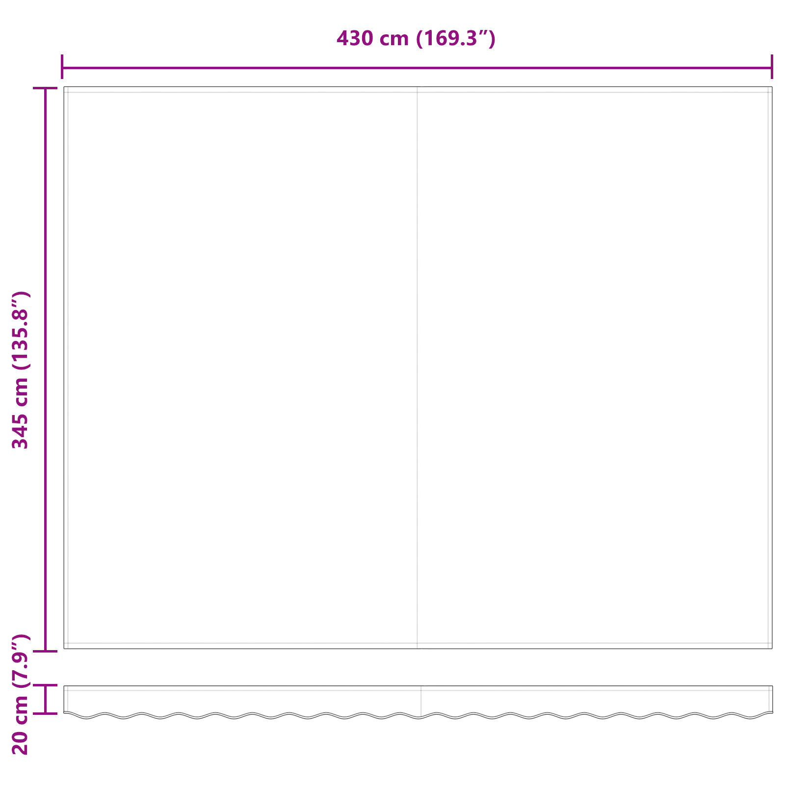 Utadtrekkbar Markise Rød Rød 450 × 350 cm stoff