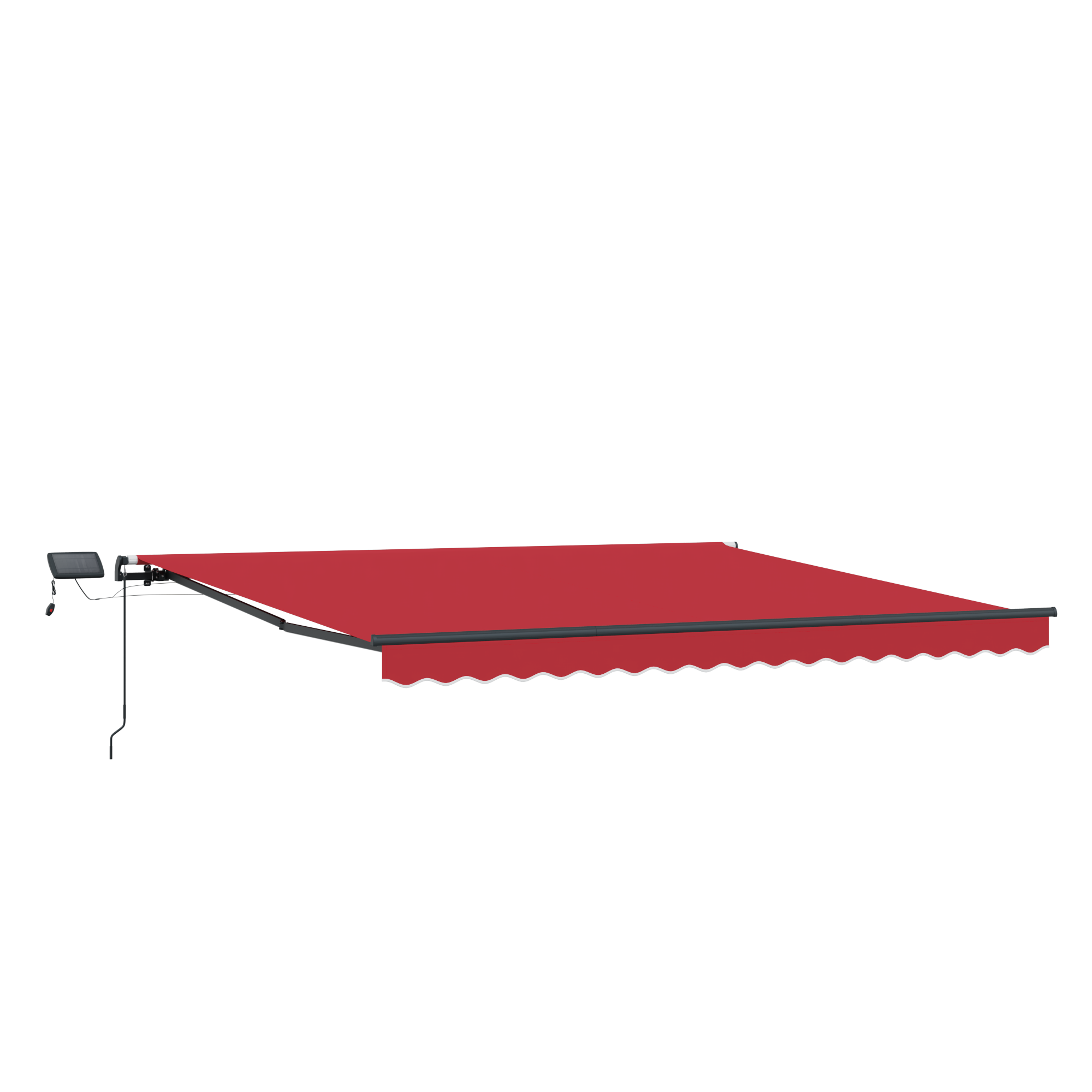 Innvendbar Markise med LED -stripelys Rød 450 ×350 cm stoff