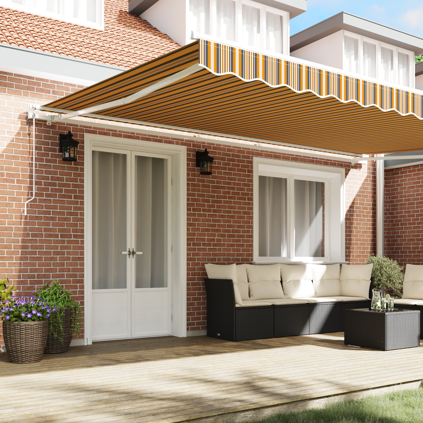 Innvendbar Markise 500 × 300 cm Flerfarget