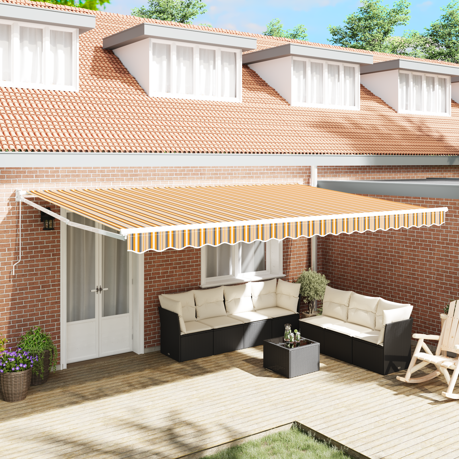 Innvendbar Markise Flerfarget 500 × 300 cm stoff