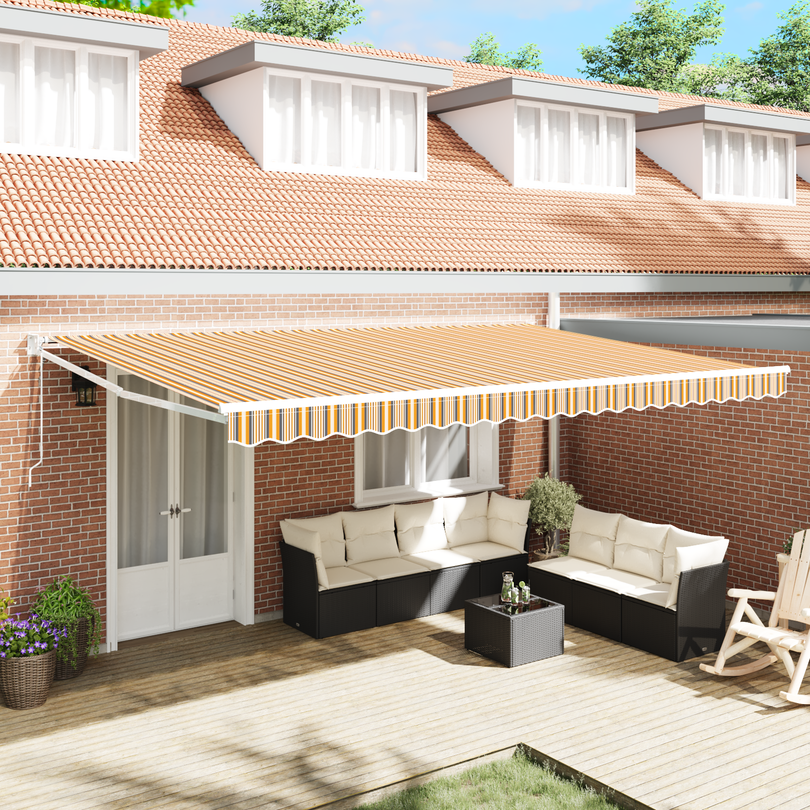 Innvendbar Markise Flerfarget 500 × 300 cm stoff