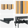 Innvendbar Markise Fargerik stripe 500x300 cm stoff
