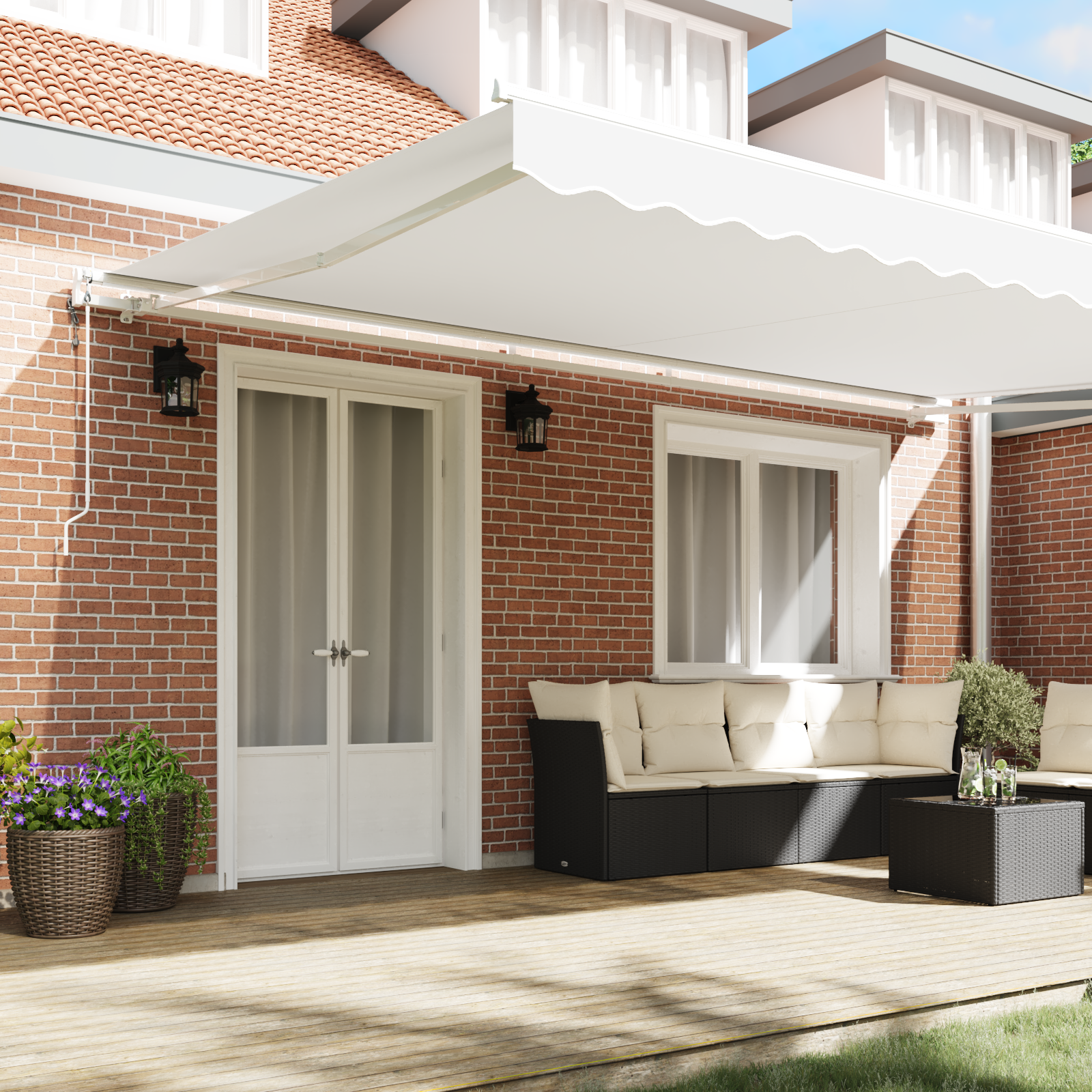 Innvendbar Markise 500 × 300 cm Hvit
