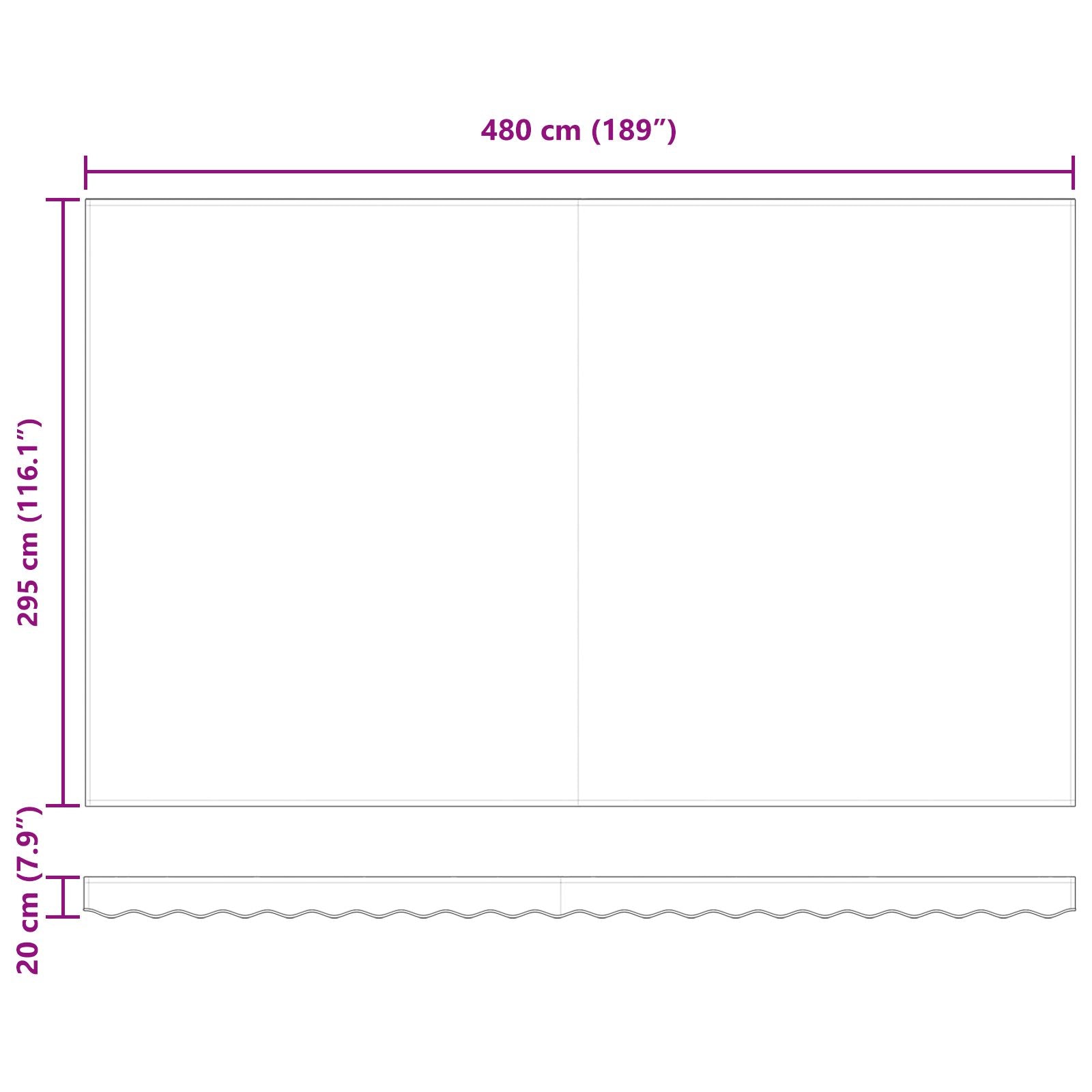 Markise Hvit 500 × 300 cm stoff