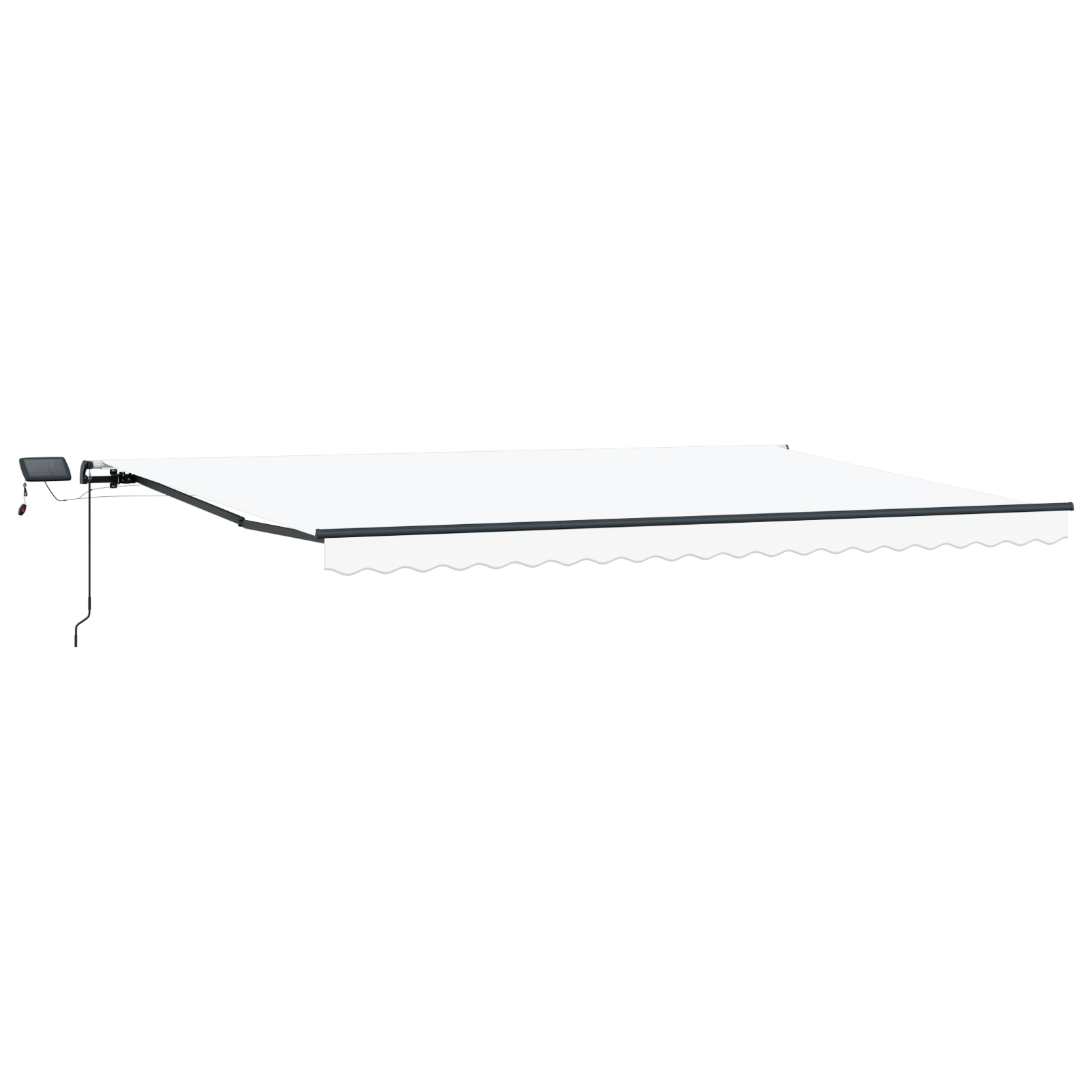 Innvendbar Markise med LED -stripelys Hvit 500 ×300 cm stoff