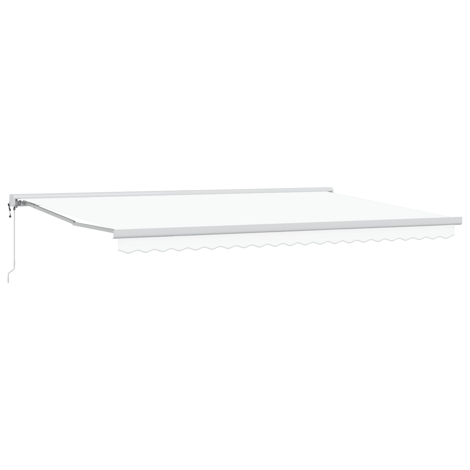 Innvendbar Markise Hvit 500 × 300 cm Stoff, Metall