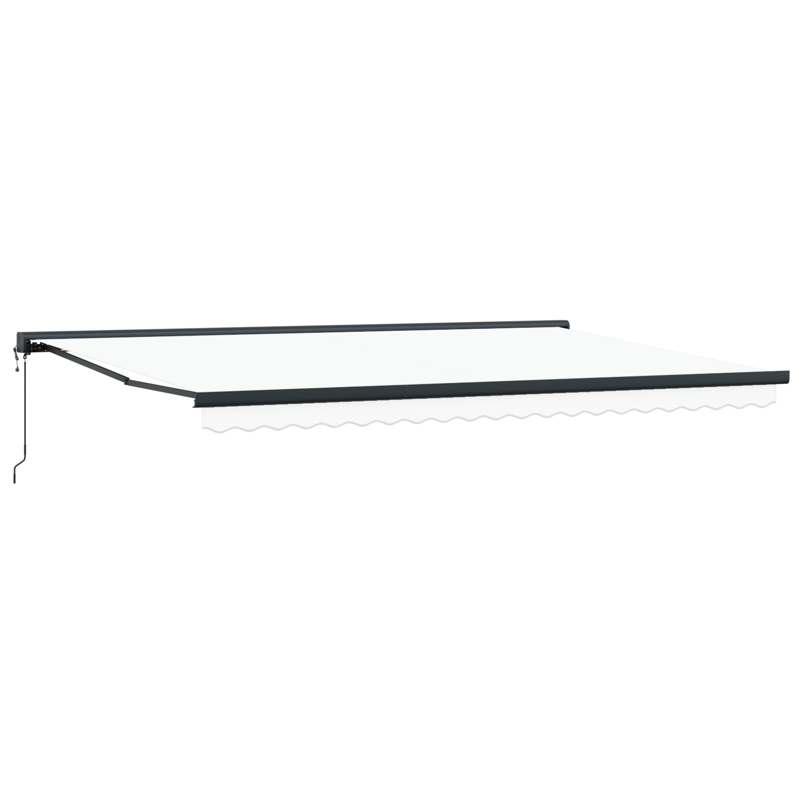 Innvendbar Markise Hvit 500 × 300 cm Stoff, Metall