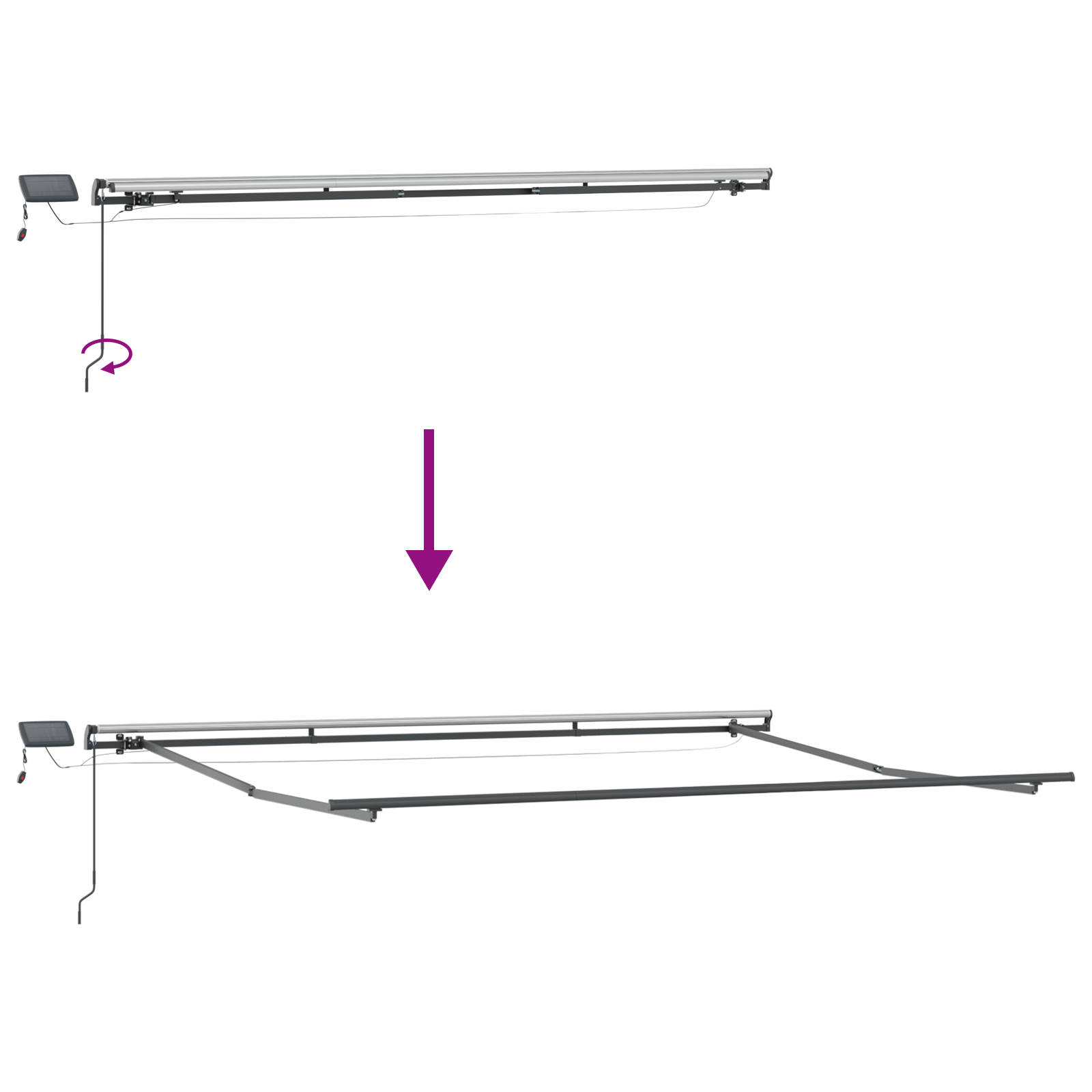 Innvendbar Markise Flerfarget 500 ×350 cm stoff