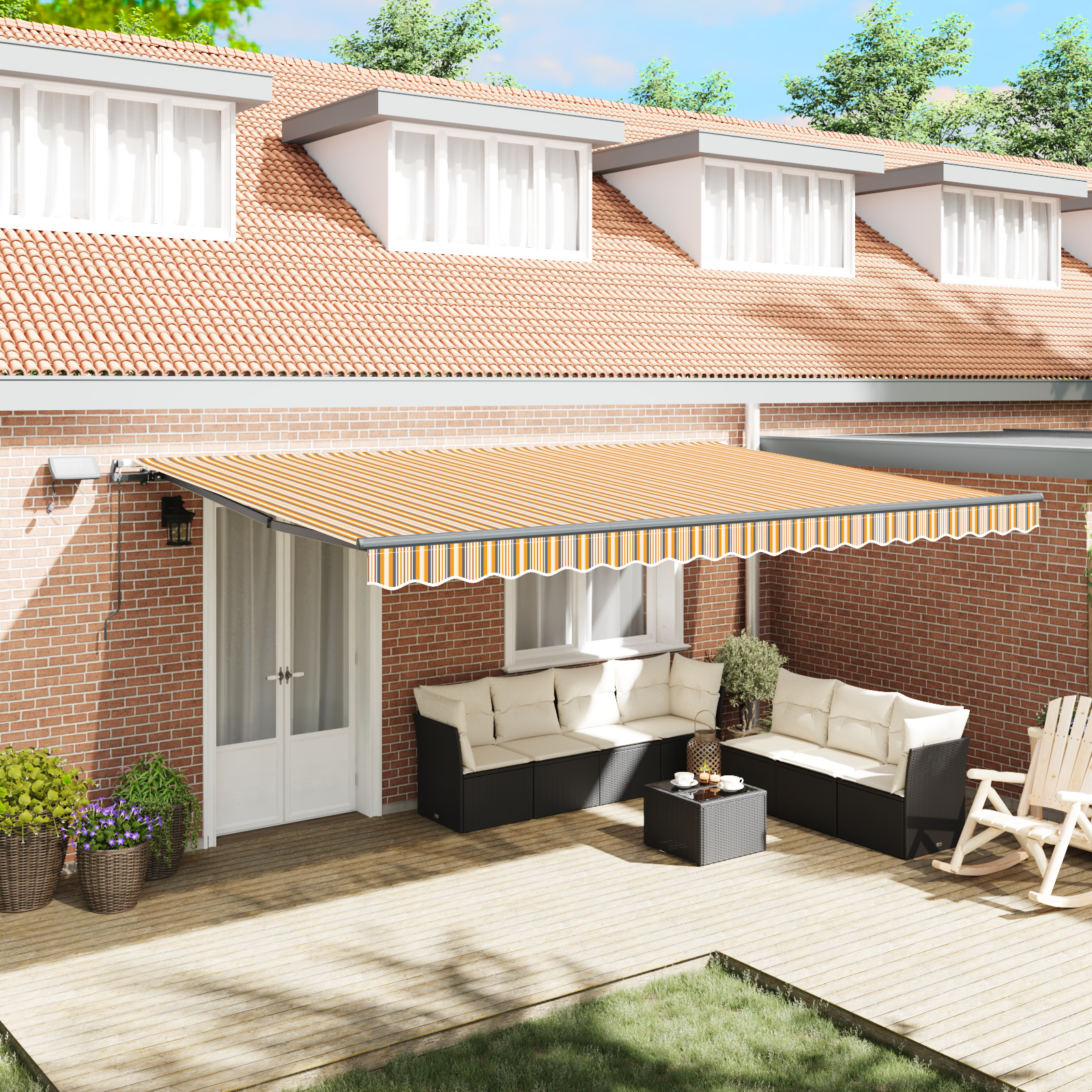Innvendbar Markise Flerfarget 500 ×350 cm stoff