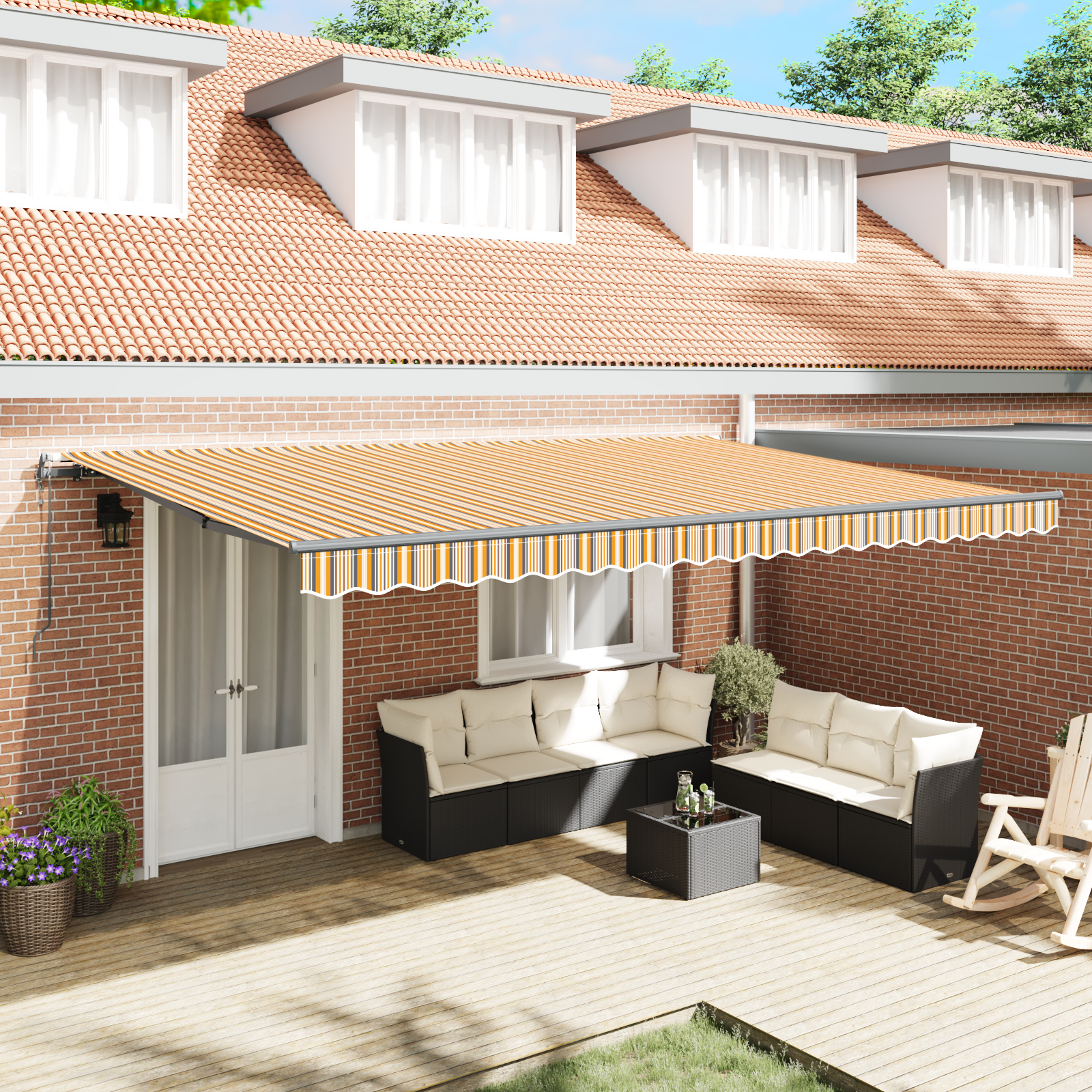 Innvendbar Markise Flerfarget 500 ×350 cm stoff