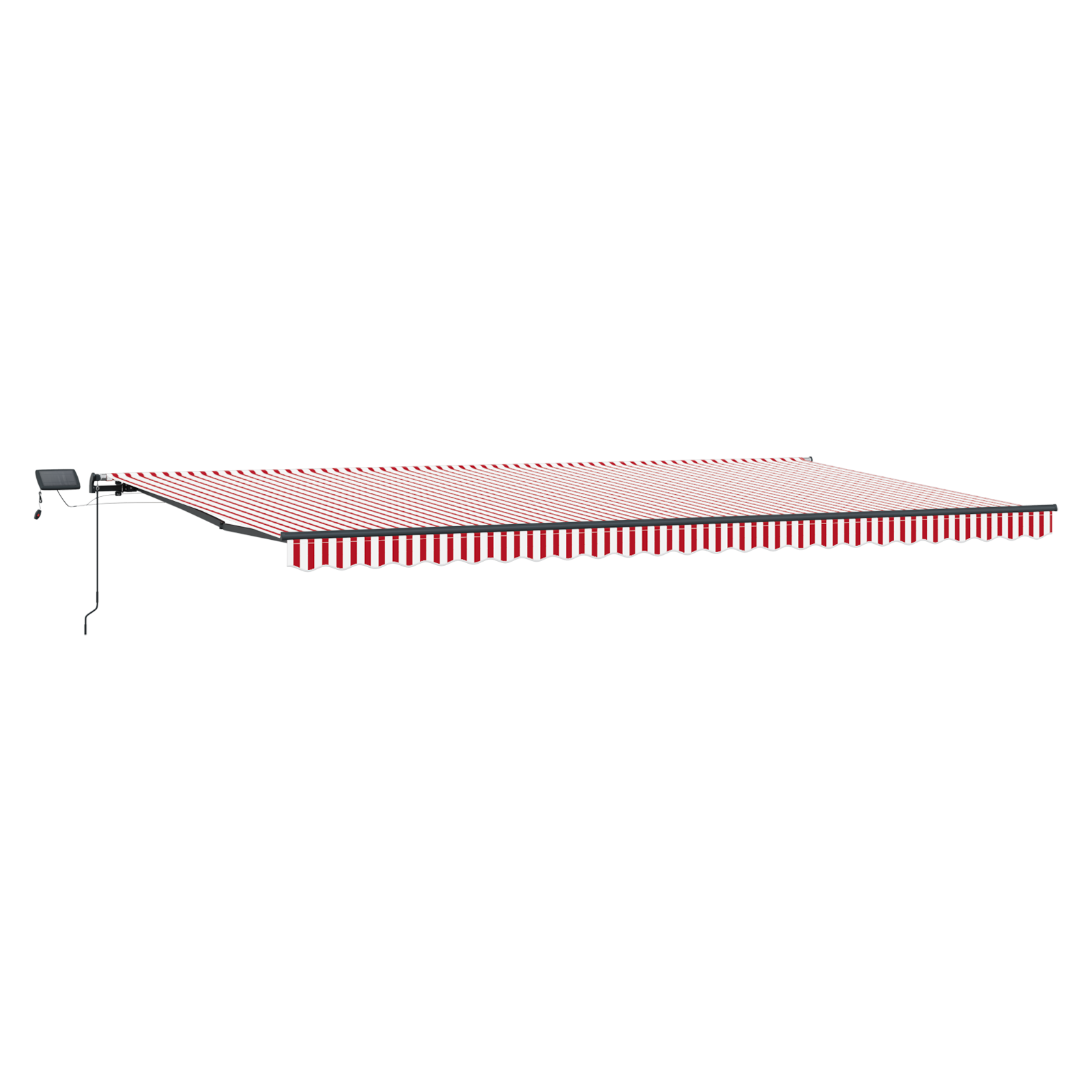 Innvendbar Markise Rød og hvit 600 ×300 cm stoff