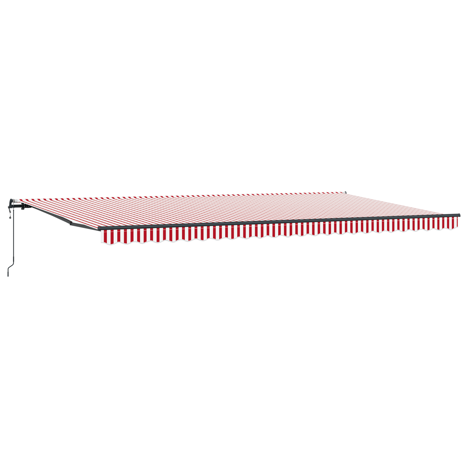 Innvendbar Markise Rød og hvit 600 ×300 cm stoff