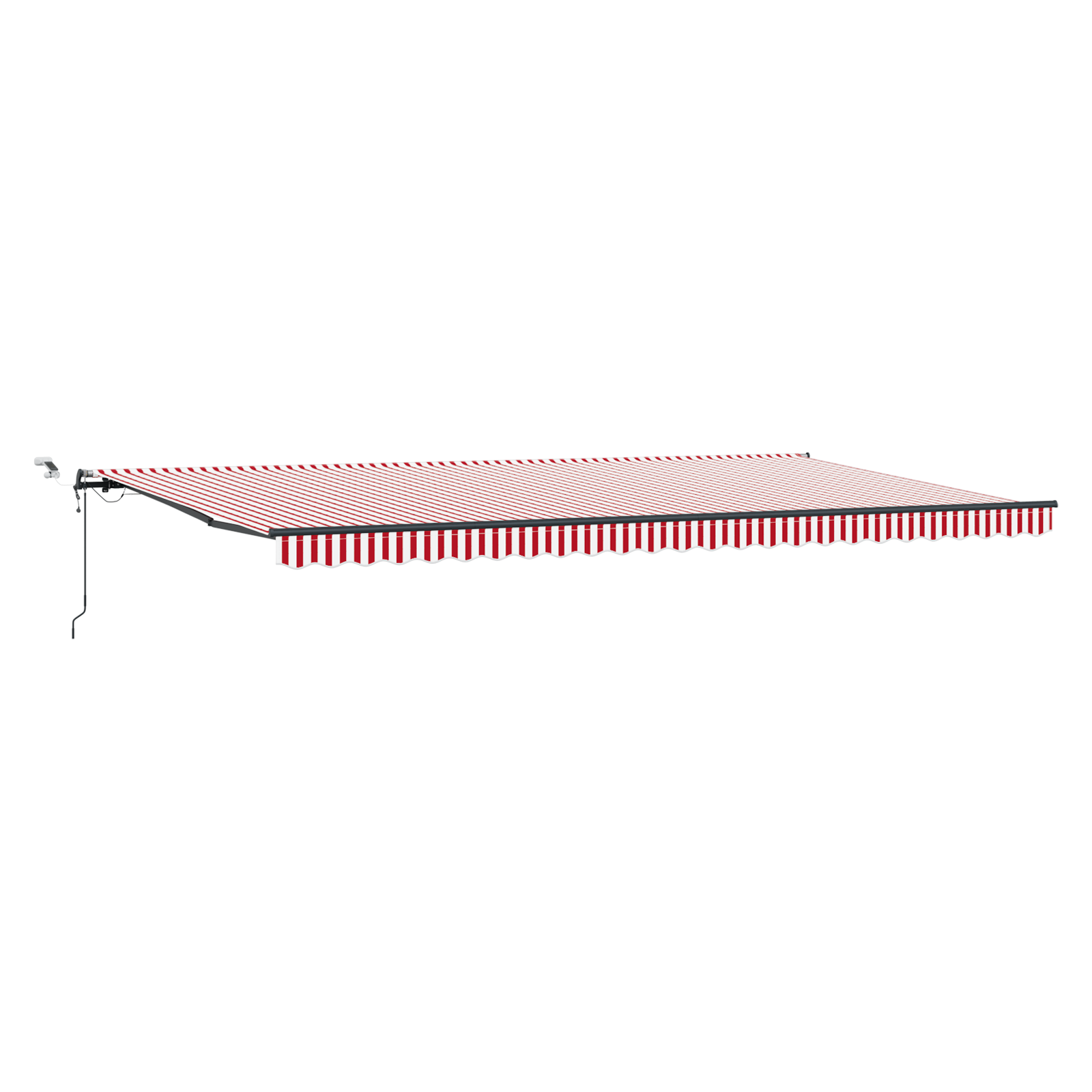 Innvendbar Markise med Rød og hvit 600 × 300 cm stoff