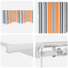 Innvendbar Markise Flerfarget 600 × 300 cm Polyester og Metall