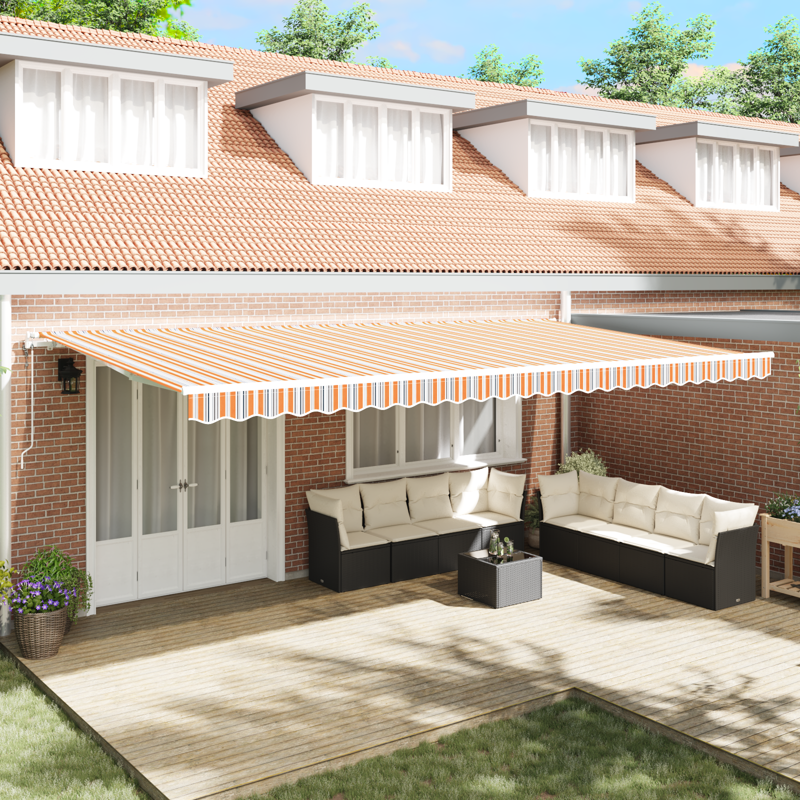 Innvendbar Markise 600 × 300 cm Flerfarget