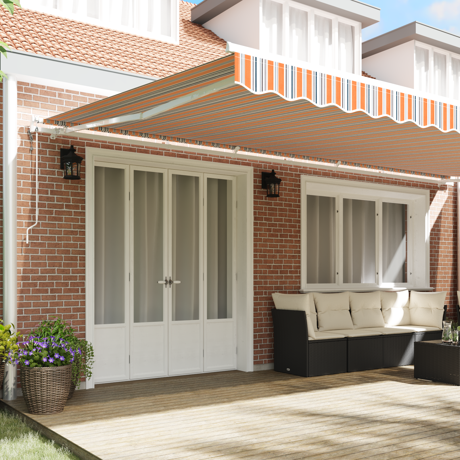 Innvendbar Markise 600 × 300 cm Flerfarget