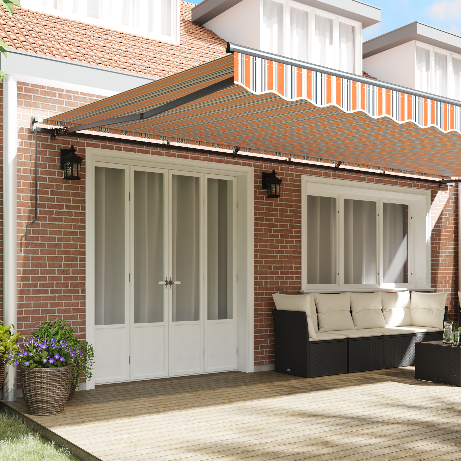 Innvendbar Markise Flerfarget 600 × 300 cm stoff