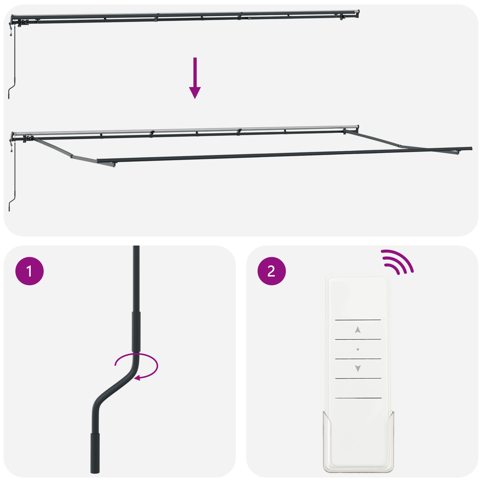 Innvendbar Markise Flerfarget 600 ×300 cm stoff