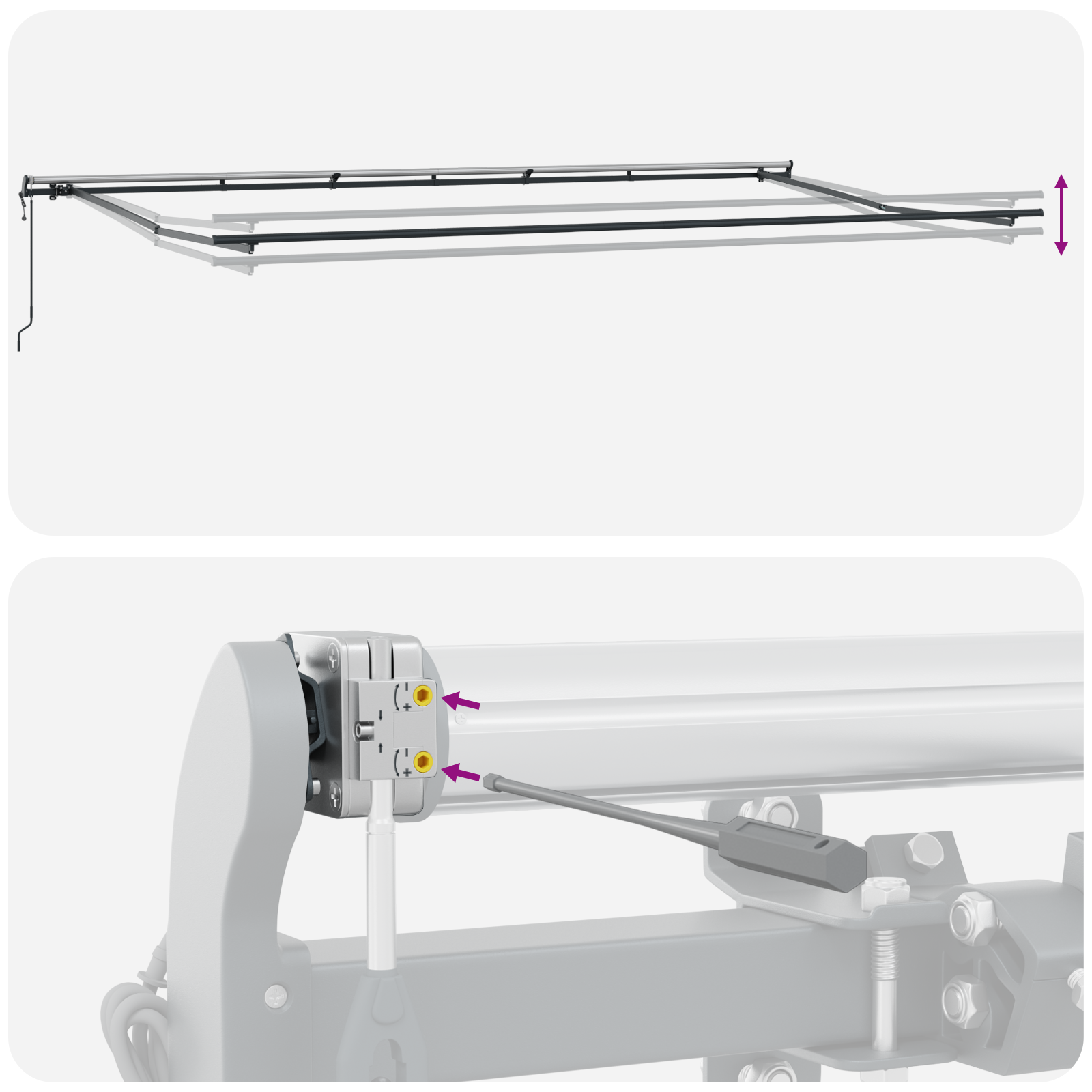 Innvendbar Markise Flerfarget 600 ×300 cm stoff