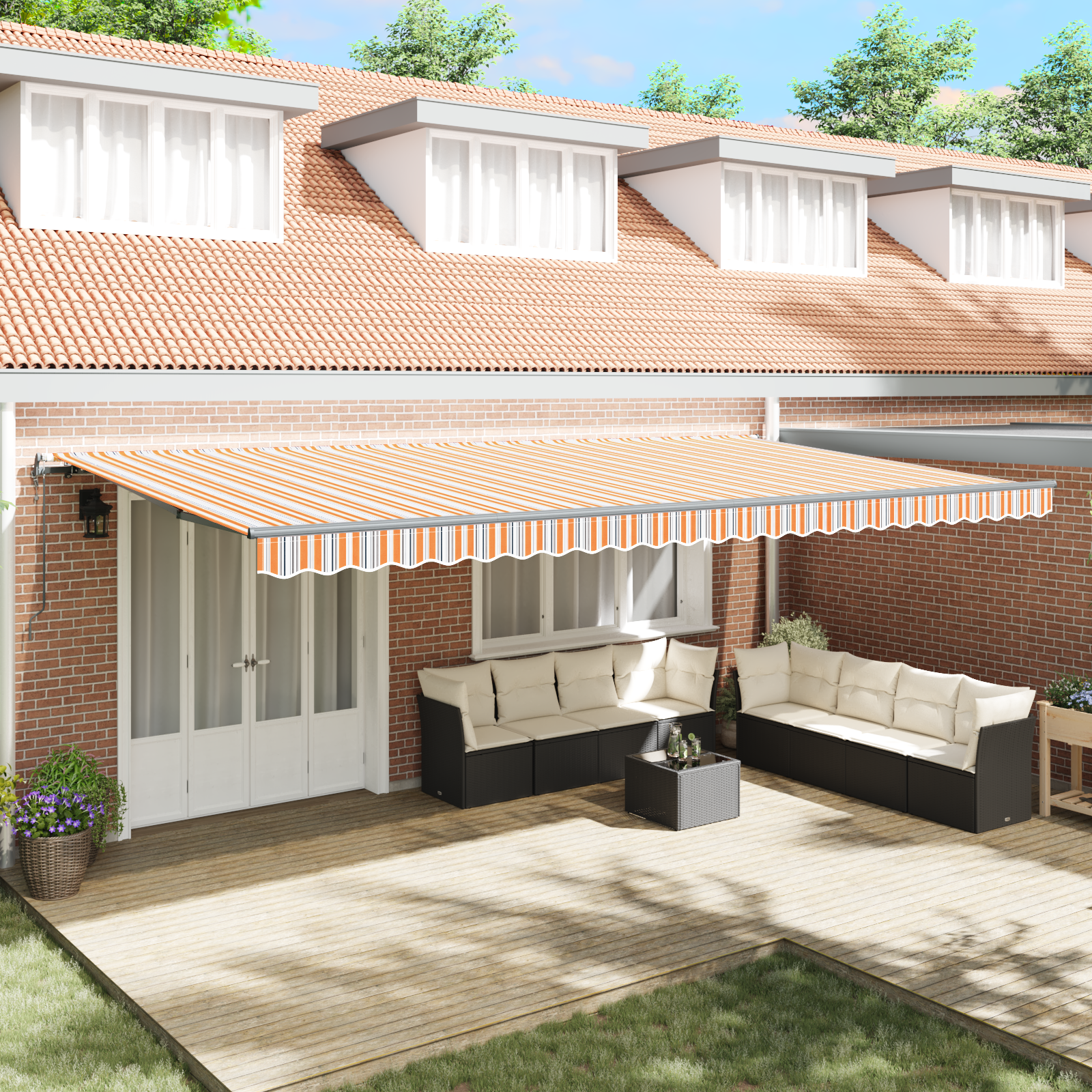 Innvendbar Markise Flerfarget 600 ×300 cm stoff