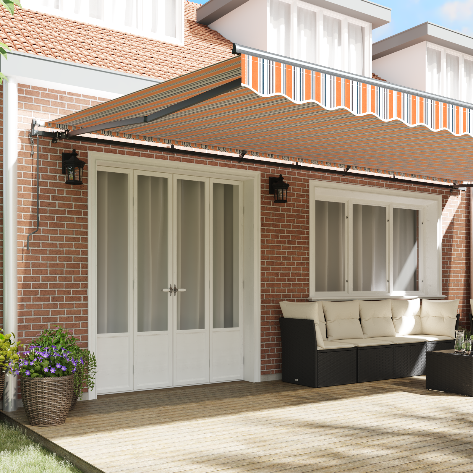 Innvendbar Markise Flerfarget 600 ×300 cm stoff