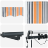 Innvendbar Markise med Flerfarget 600 × 300 cm stoff