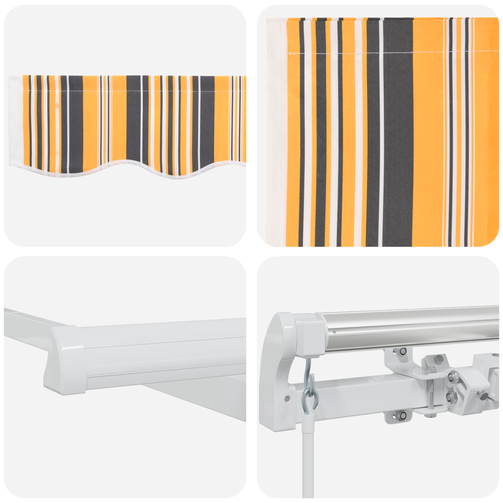 Innvendbar Markise Flerfarget 600 × 300 cm Polyester og Metall