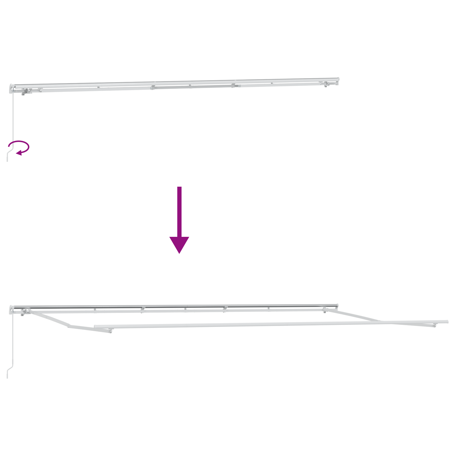 Innvendbar Markise Flerfarget 600 × 300 cm Polyester og Metall