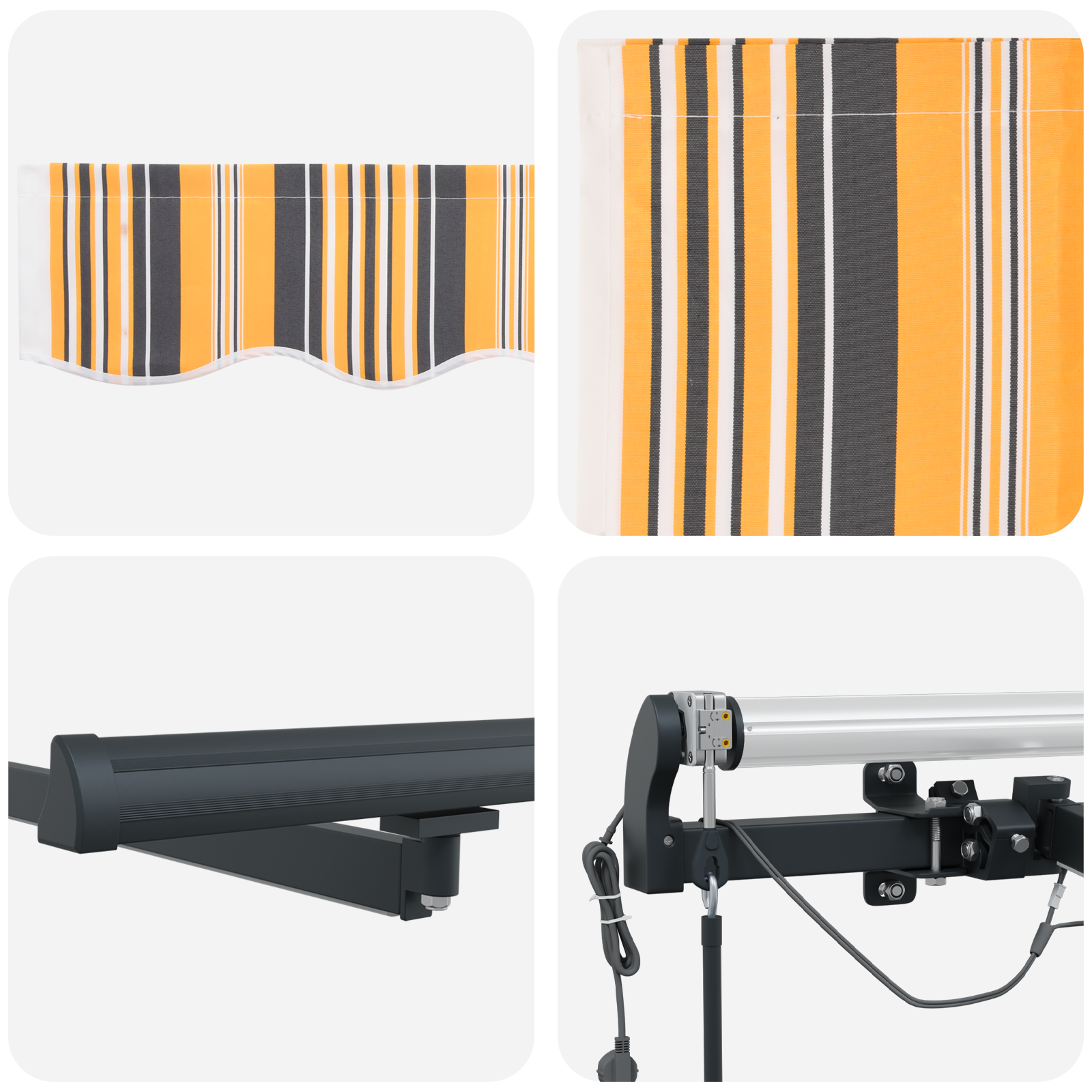 Innvendbar Markise med Flerfarget 600 × 300 cm stoff