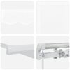 Innvendbar Markise Hvit 600 × 300 cm Polyester og Metall