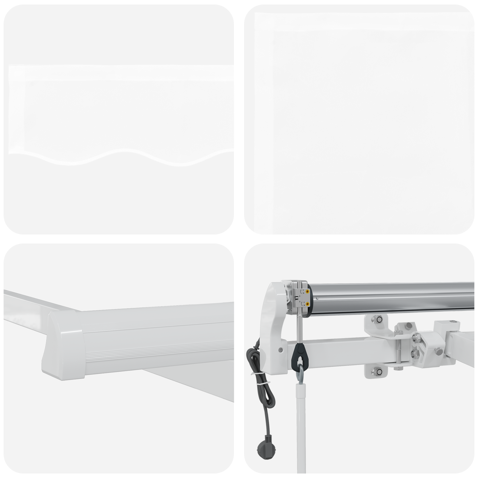 Innvendbar Markise 600 × 300 cm Hvit