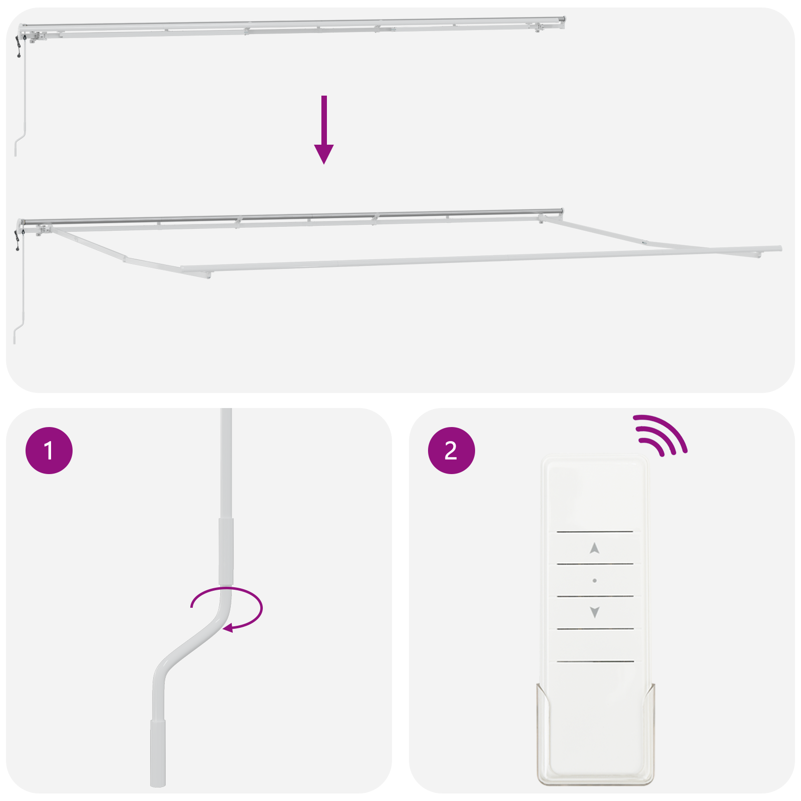 Innvendbar Markise 600 × 300 cm Hvit