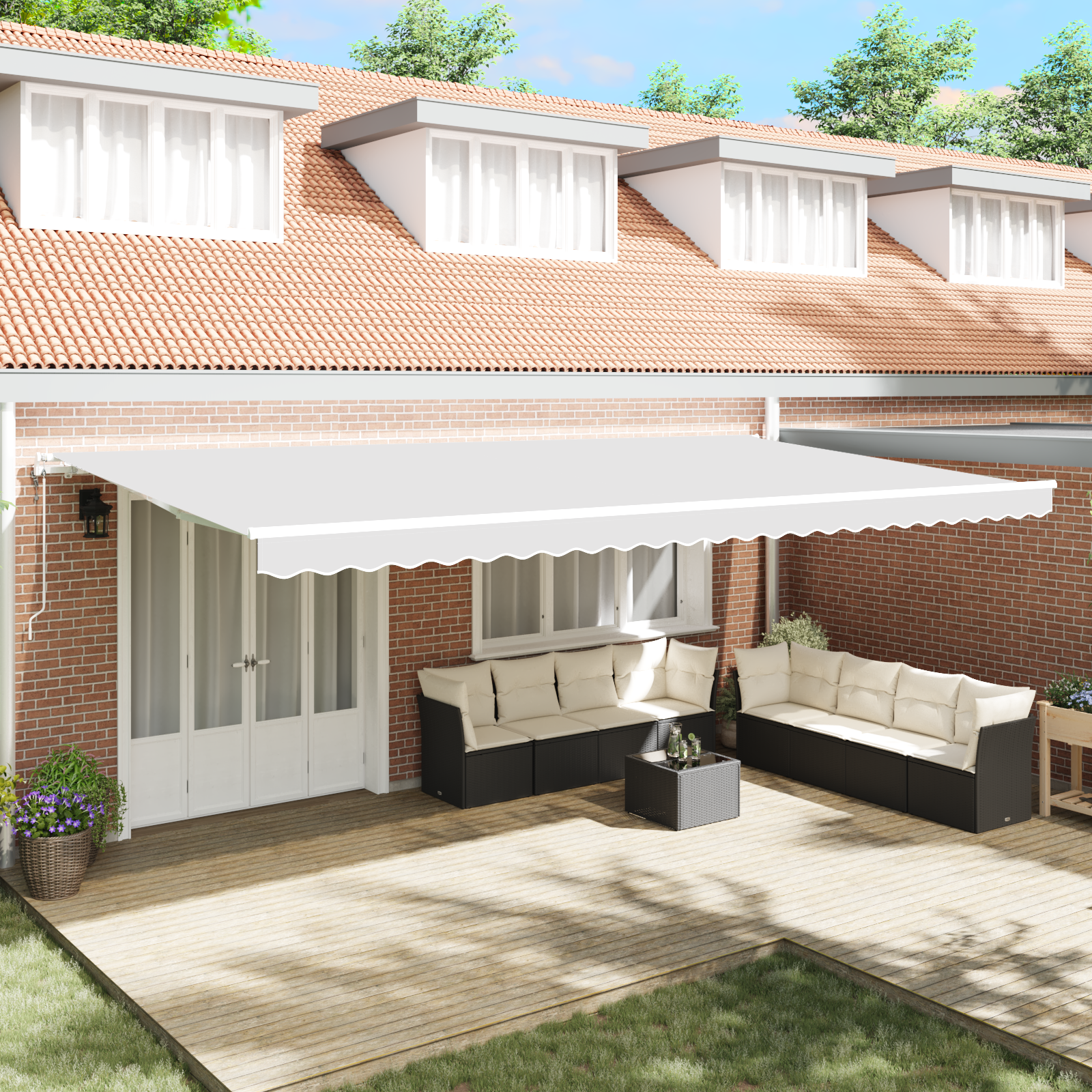 Innvendbar Markise 600 × 300 cm Hvit