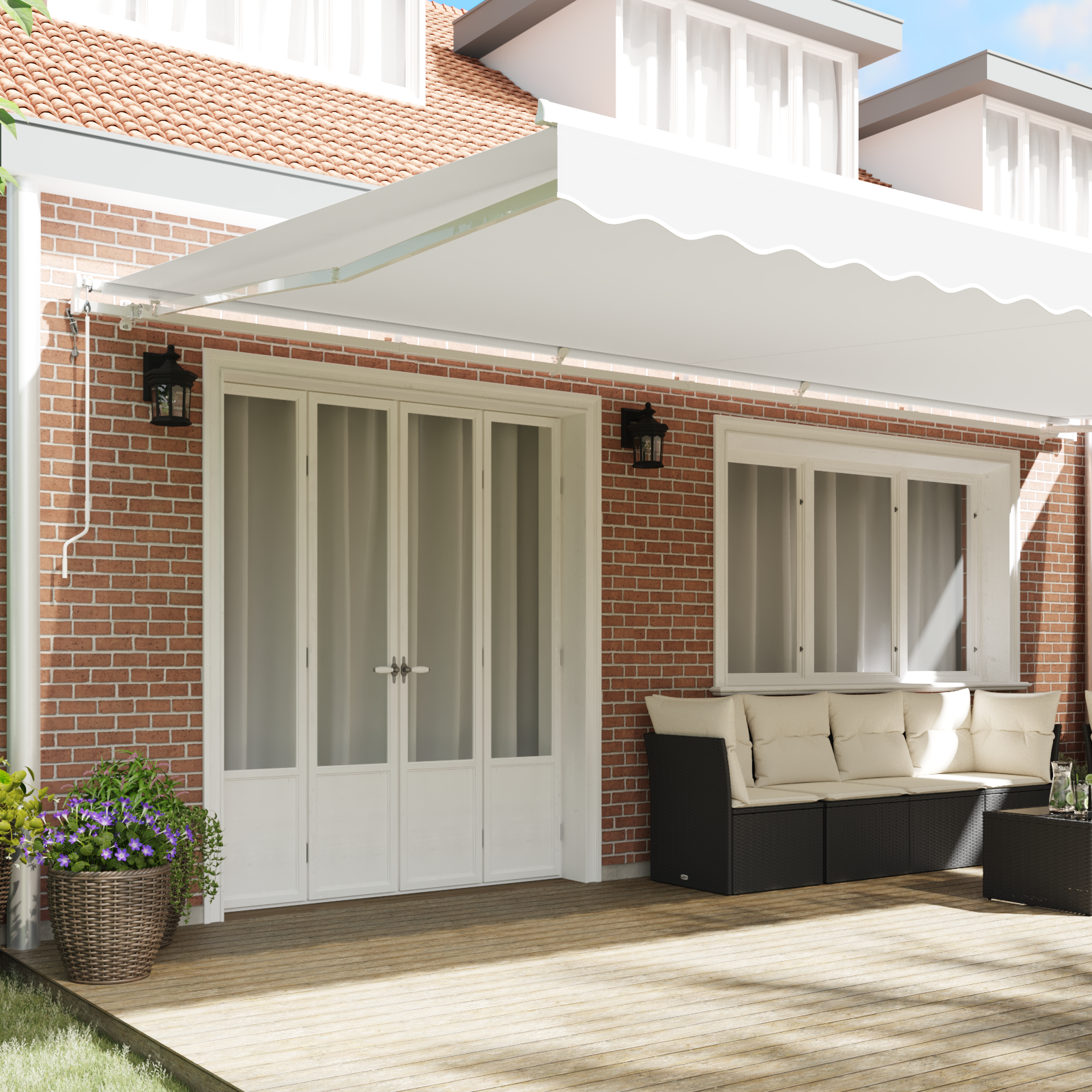 Innvendbar Markise 600 × 300 cm Hvit