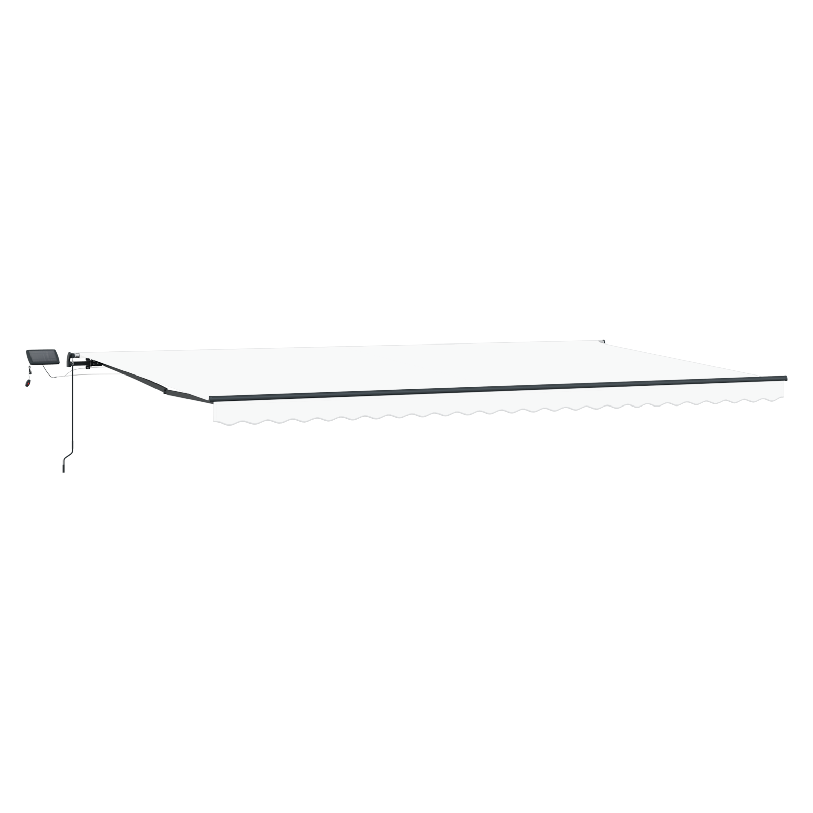 Innvendbar Markise med LED -stripelys Hvit 600 ×300 cm stoff