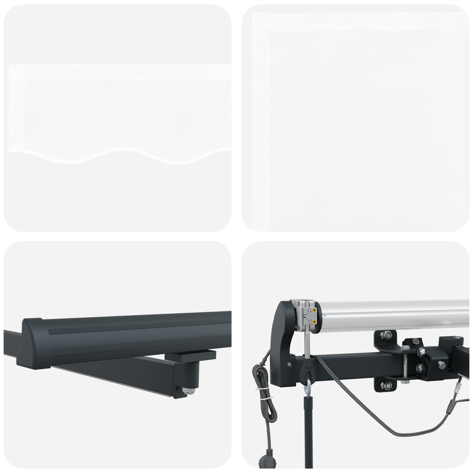 Innvendbar Markise med Hvit 600 × 300 cm stoff