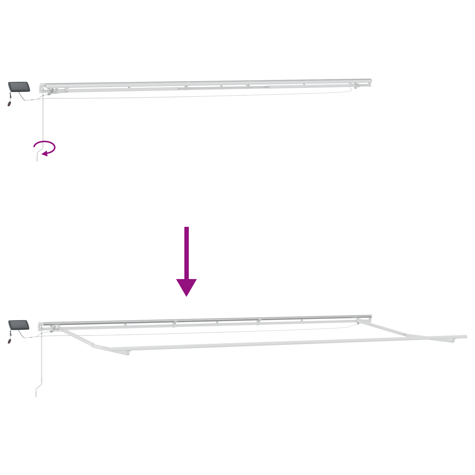Innvendbar Markise med 600 × 350 cm Flerfarget