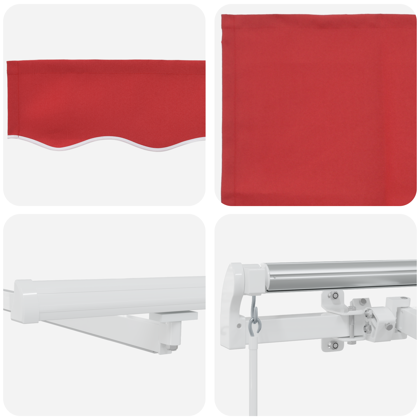Innvendbar Markise med Rød 600 ×350 cm stoff