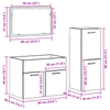 Bademøbelsett 3 pcs Gamle tre 60 x 38.5 x 46 cm Konstruert tre