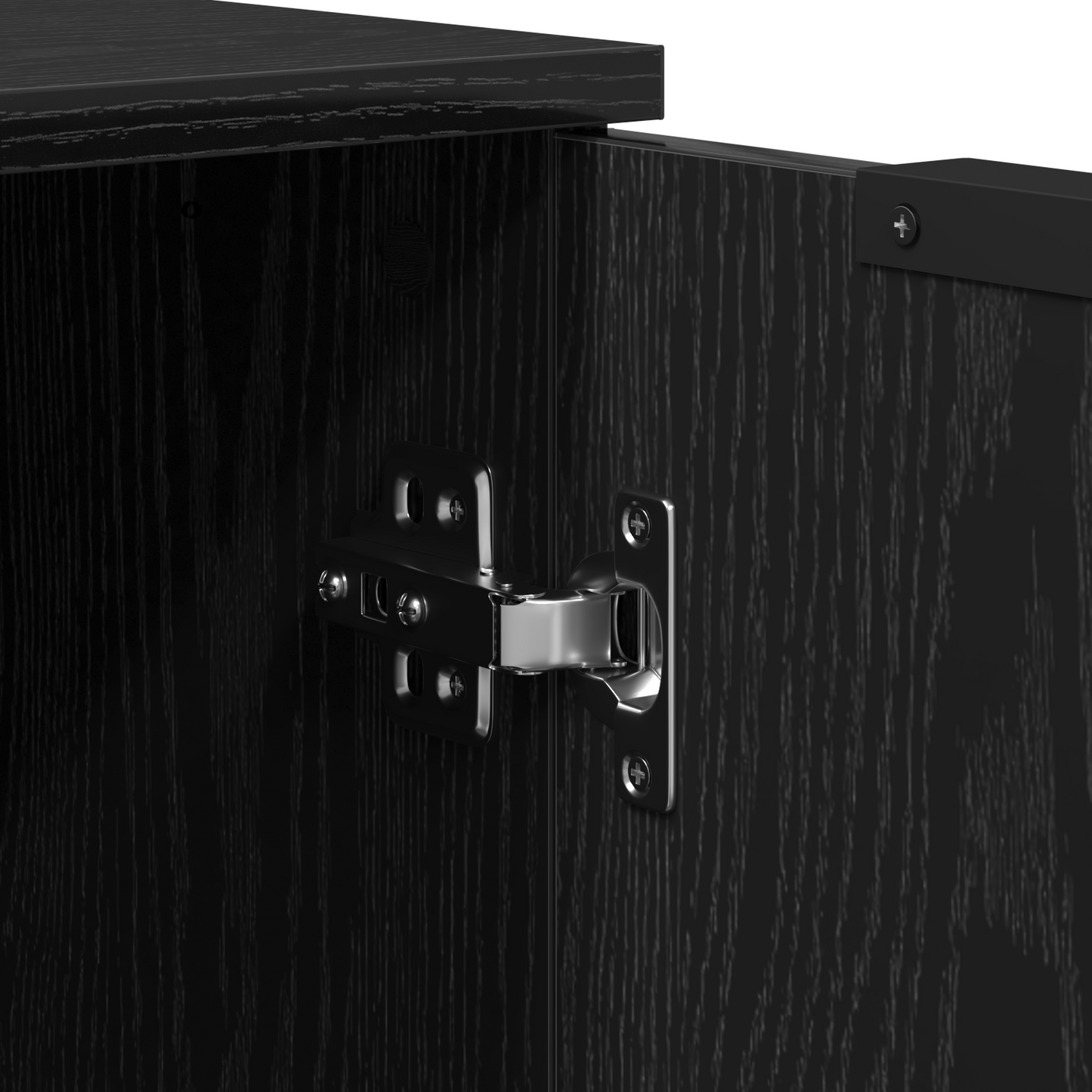 Serviesskap 3 stk. Svart Eik 120 x 30 x 70 cm Konstruert tre