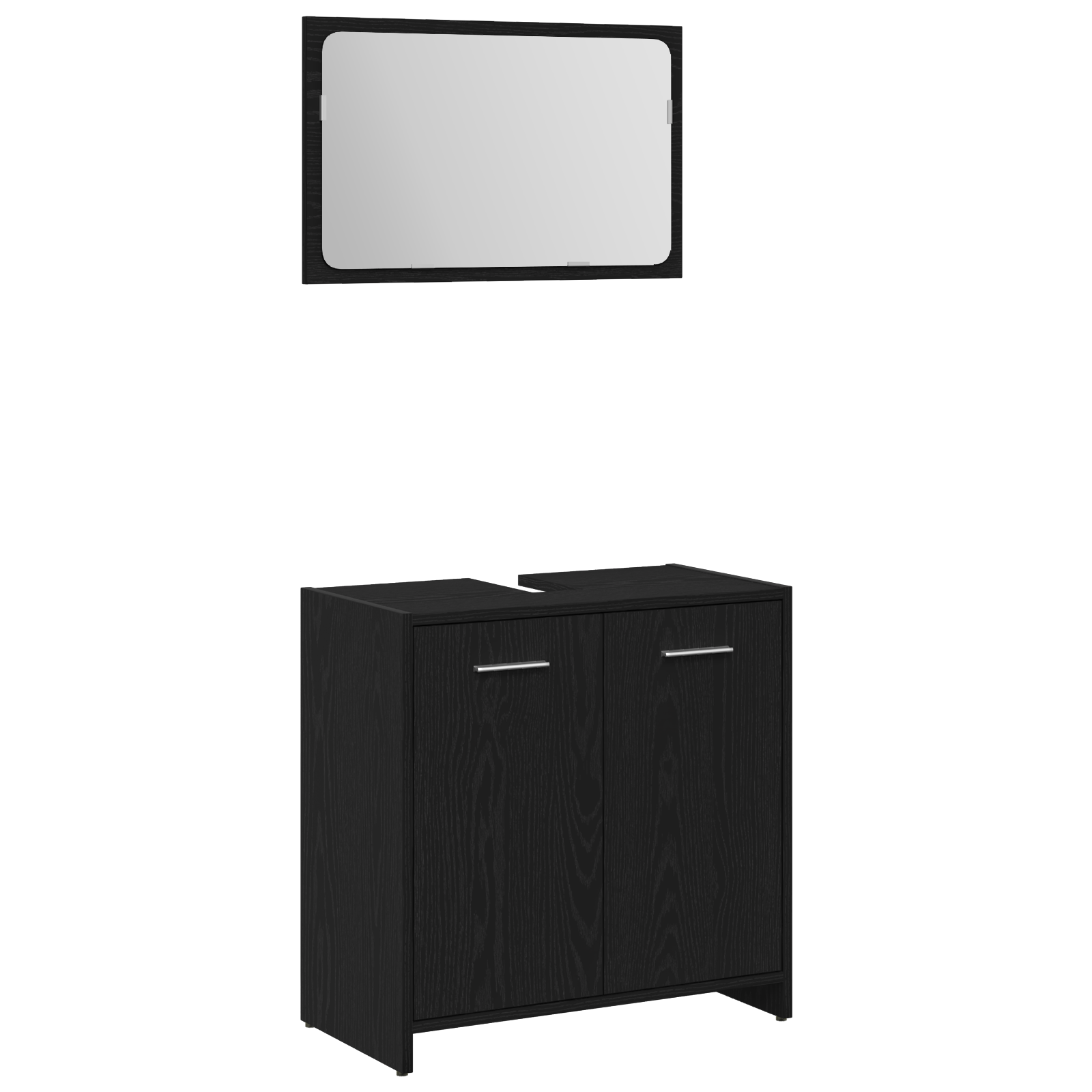 Baderomsmøbelsett Veggmontert 3 pcs Svart Eik 60 x 33 x 60 cm