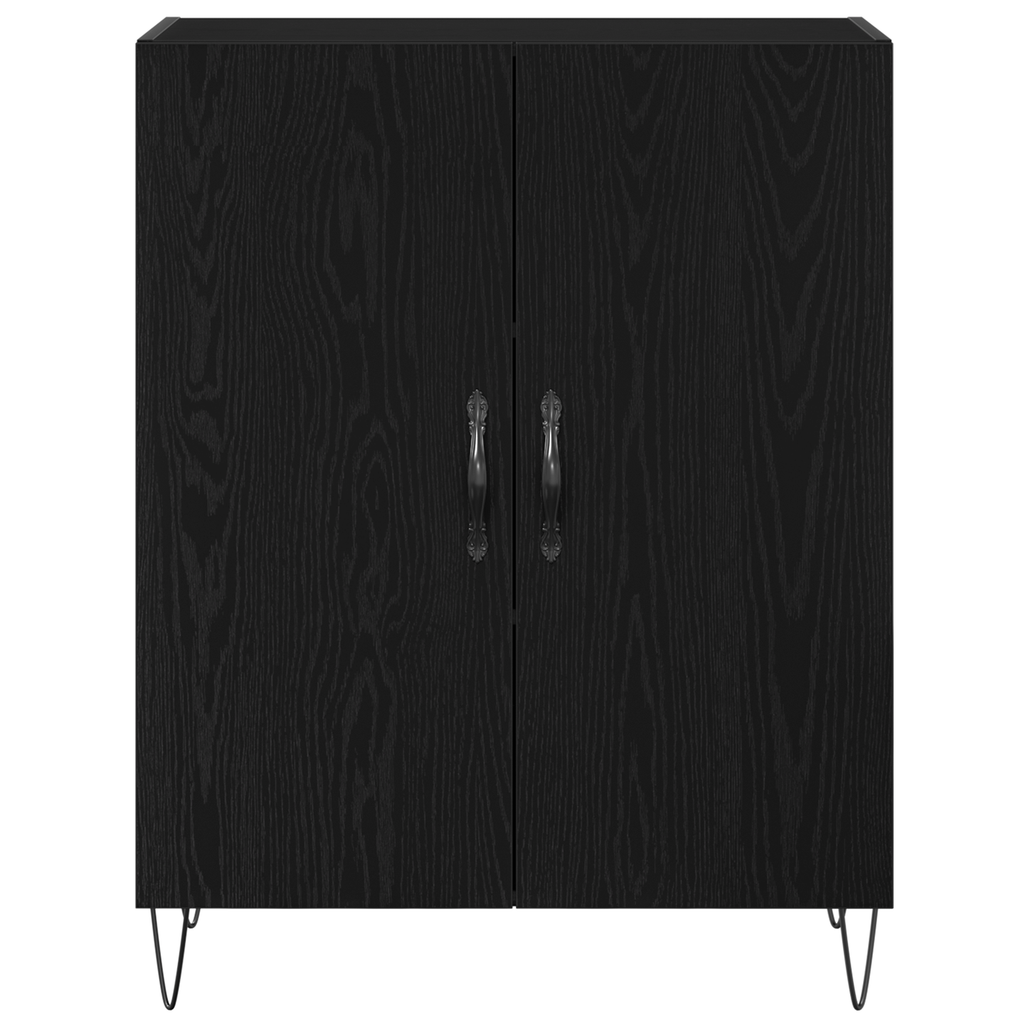 Høyskap 2 pcs Svart Eik 69,5 x 34 x 180 cm Konstruert tre