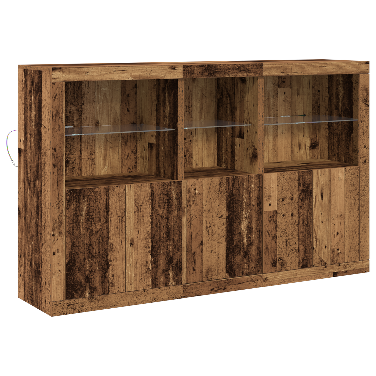 LED sideboard Gammelt tre 162 x 37 x 100 cm Konstruert tre