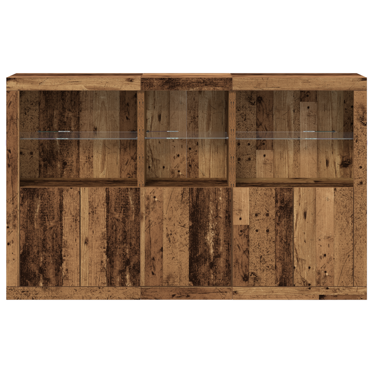 LED sideboard Gammelt tre 162 x 37 x 100 cm Konstruert tre
