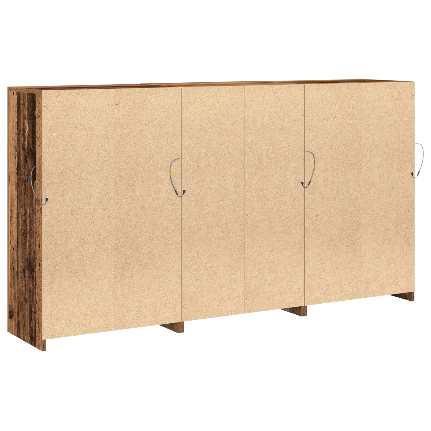LED sideboard Gammelt tre 181,5 x 37 x 100 cm Konstruert tre
