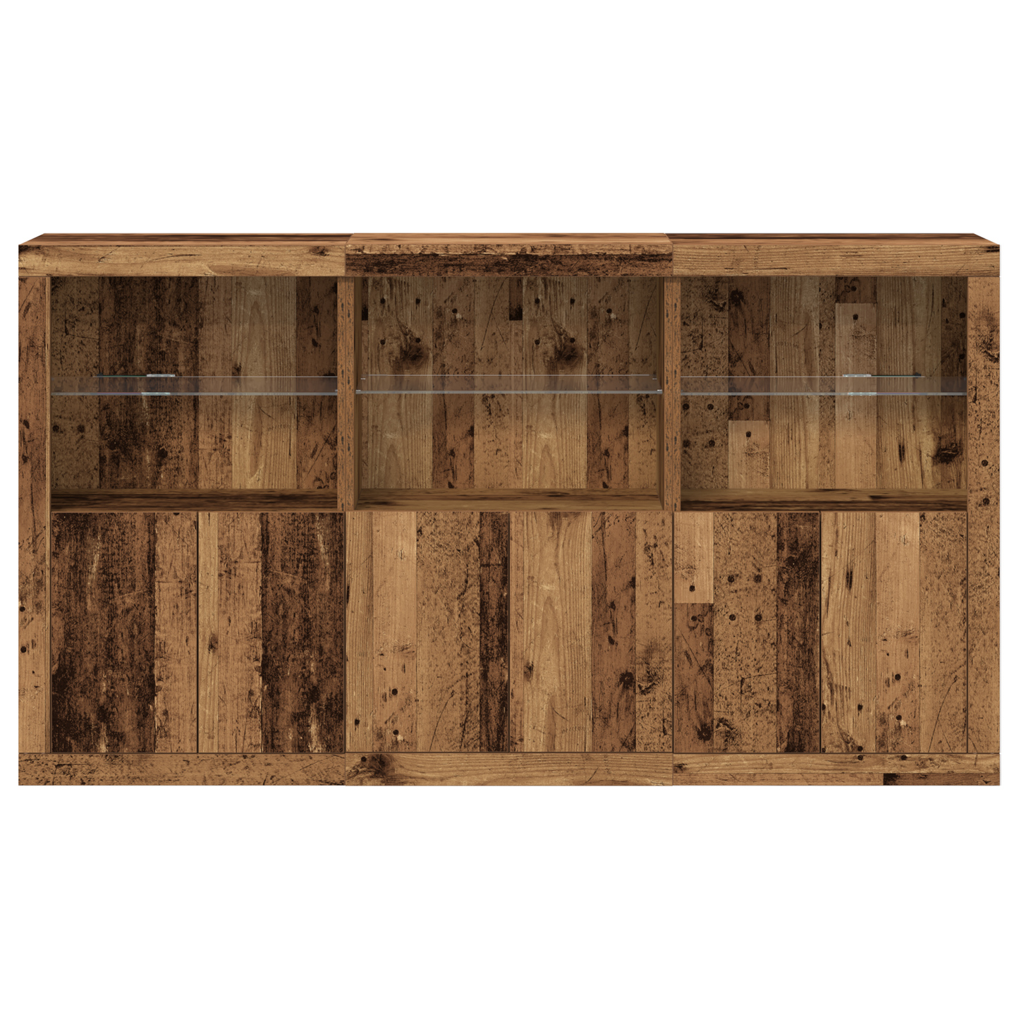 LED sideboard Gammelt tre 181,5 x 37 x 100 cm Konstruert tre