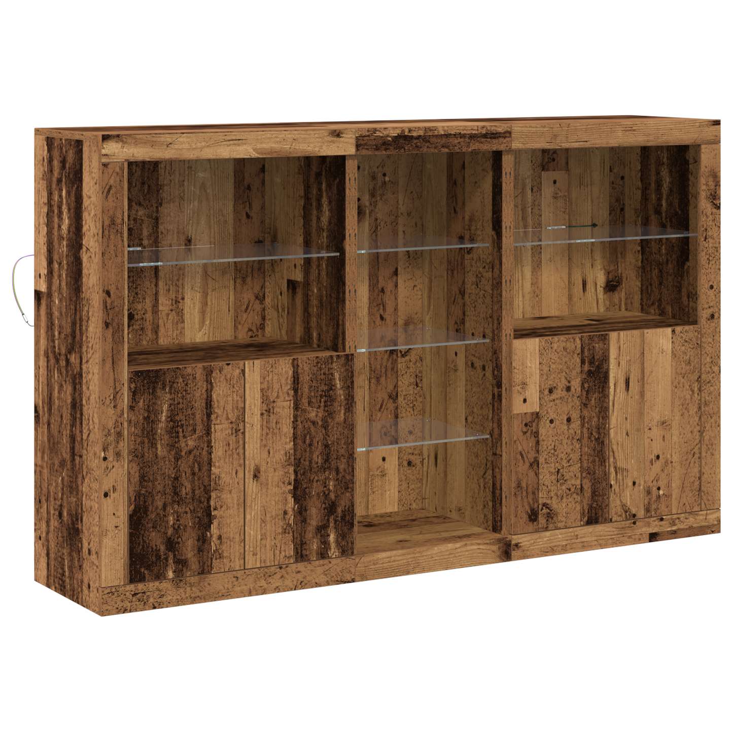 LED sideboard Gammelt tre 162 x 37 x 100 cm Konstruert tre