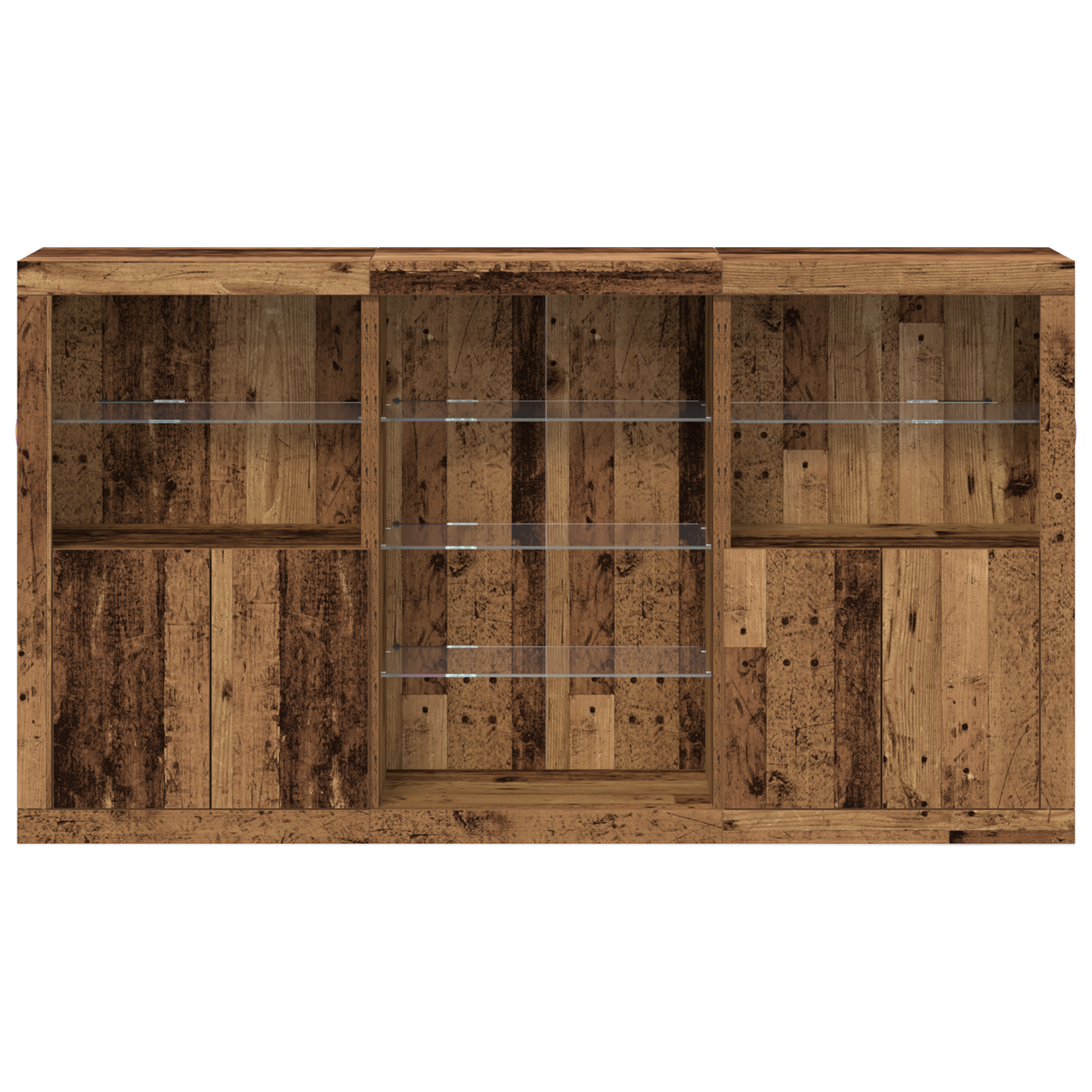 LED sideboard Gammelt tre 181,5 x 37 x 100 cm Konstruert tre