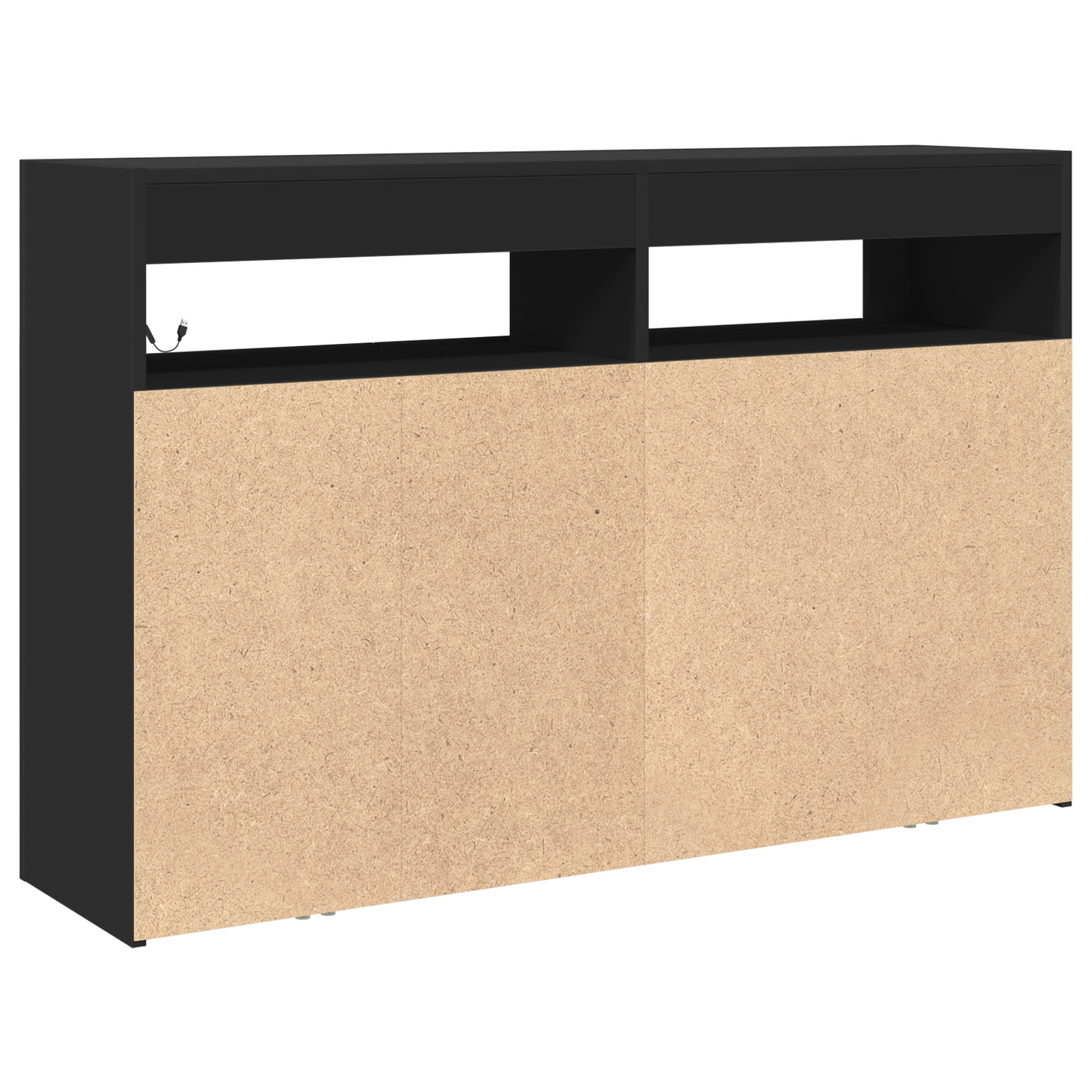 Serviesskap Svart 116 x 30 x 75 cm Konstruert tre